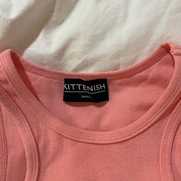 Kittenish Cropped Tank Peach Sz S - Picture 2 of 4